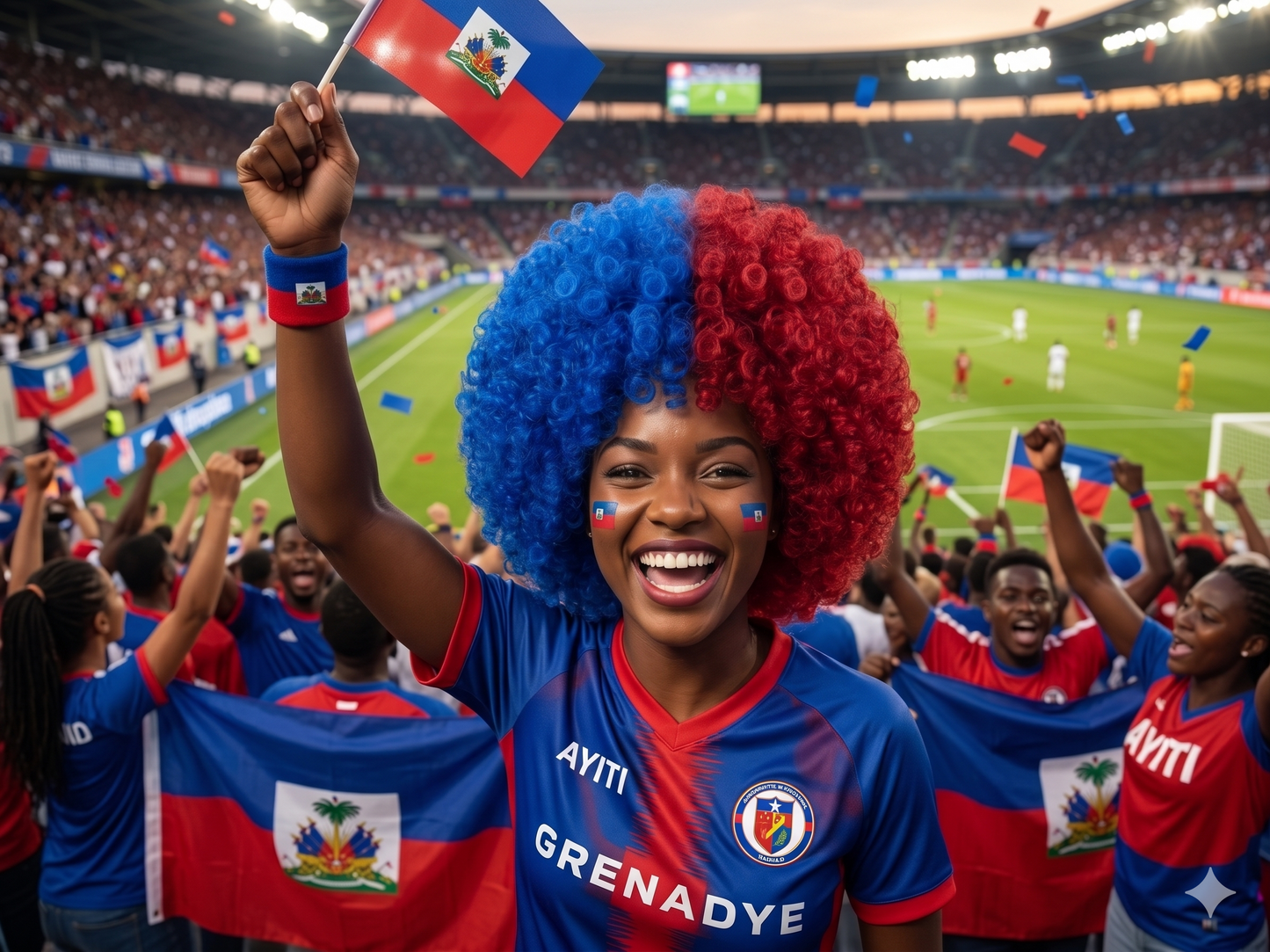 Perik Cheve Afro Boukle pou Fanatik Ayiti