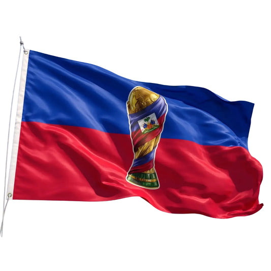 Haiti Flag with the World Cup Trophy